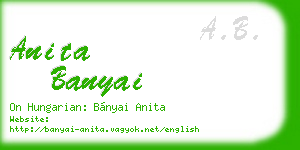 anita banyai business card